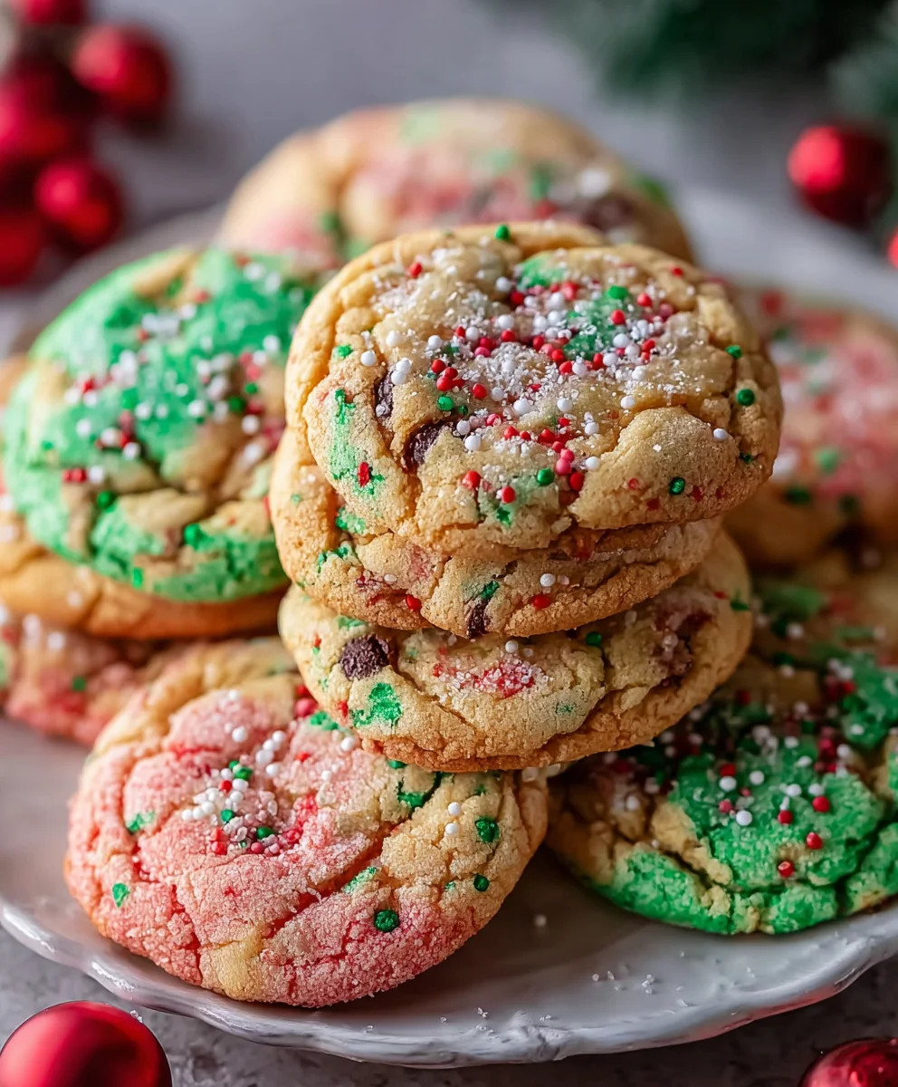 Christmas Sprinkle Pudding Cookies-Festive & Easy