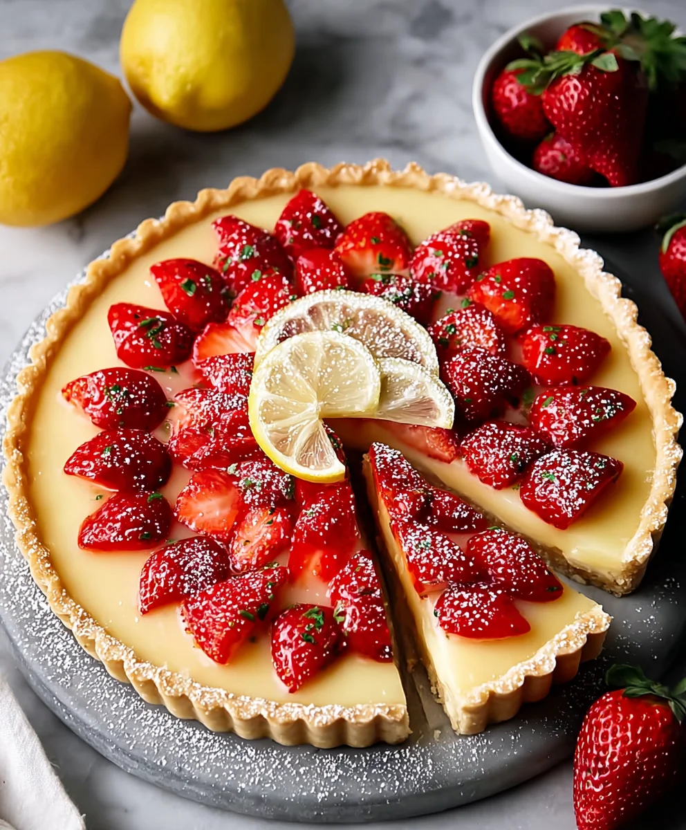 Strawberry Lemon Tart- Fresh & Zesty Dessert Recipe