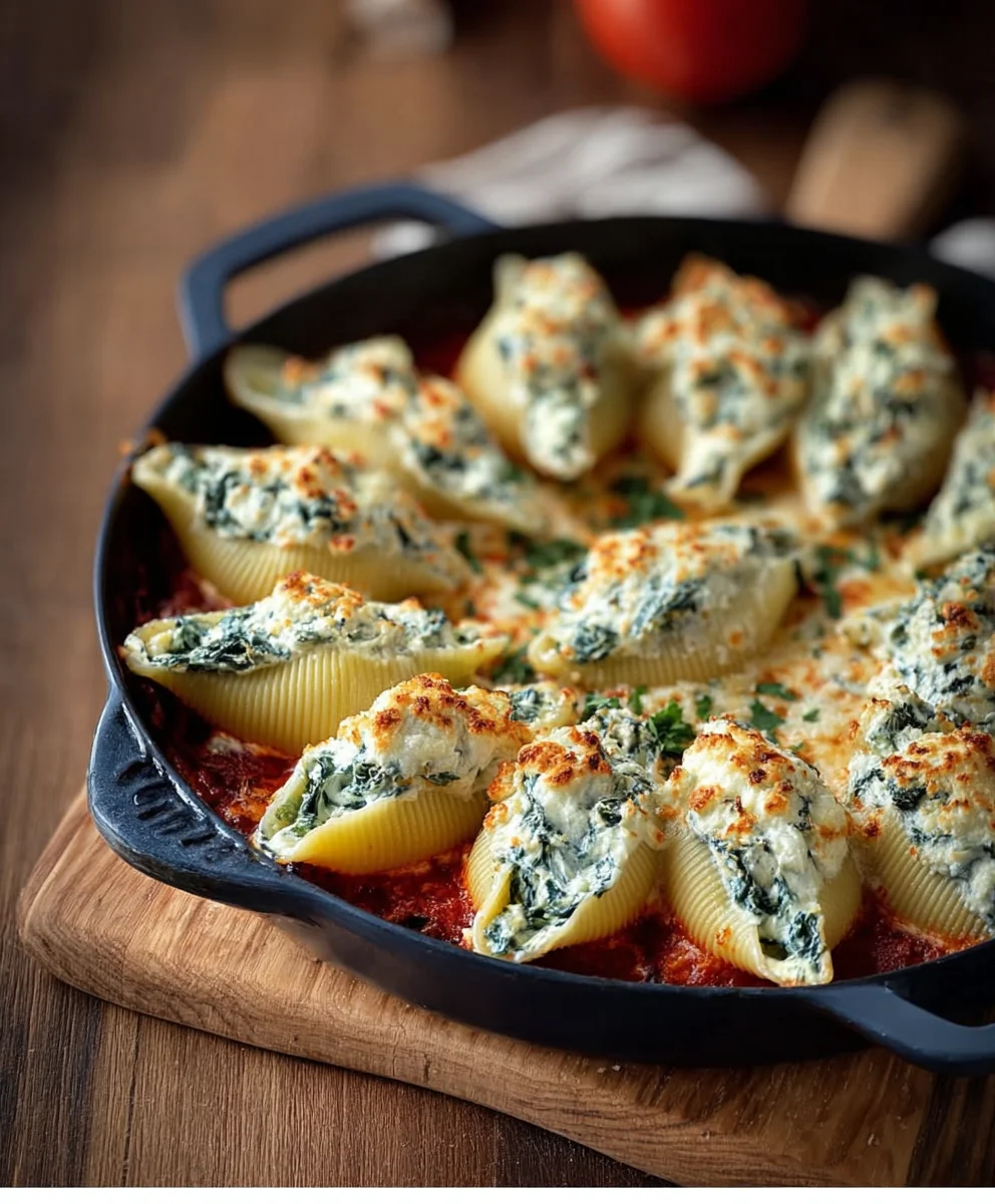 Spinach Ricotta Stuffed Shells - Easy Recipe