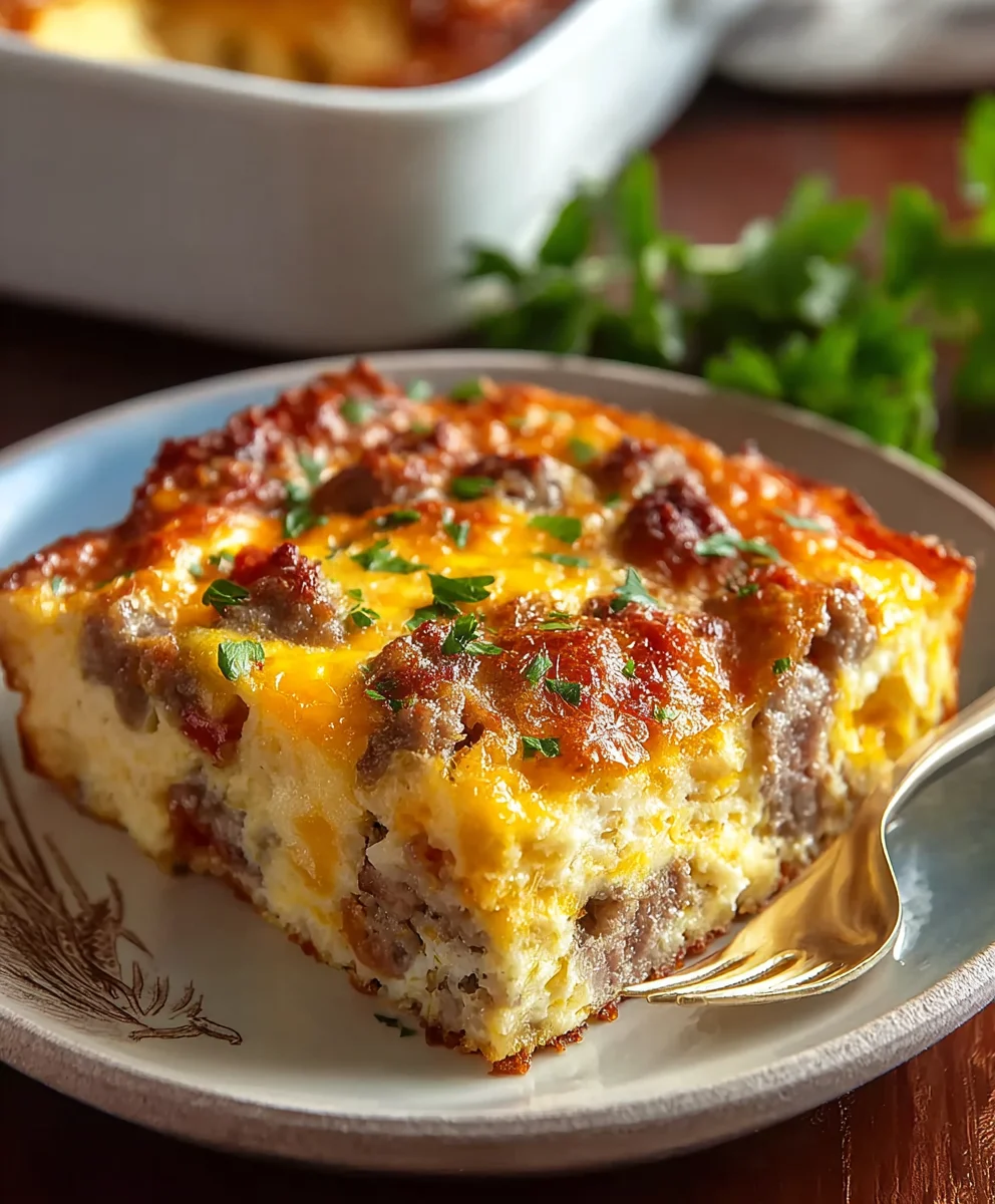 Easy Beef Sausage Egg Casserole - Quick Breakfast