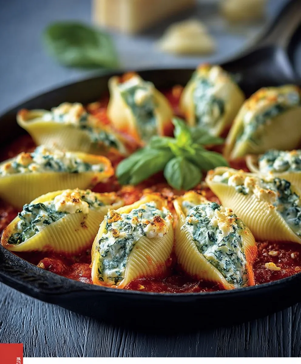 Spinach Ricotta Stuffed Shells - Easy Recipe