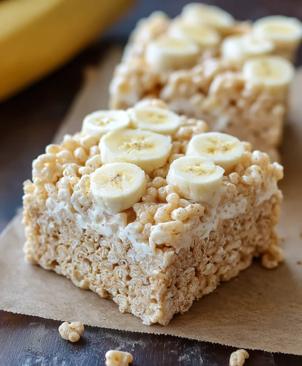 Banana Pudding Rice Krispie Treats-Easy Dessert