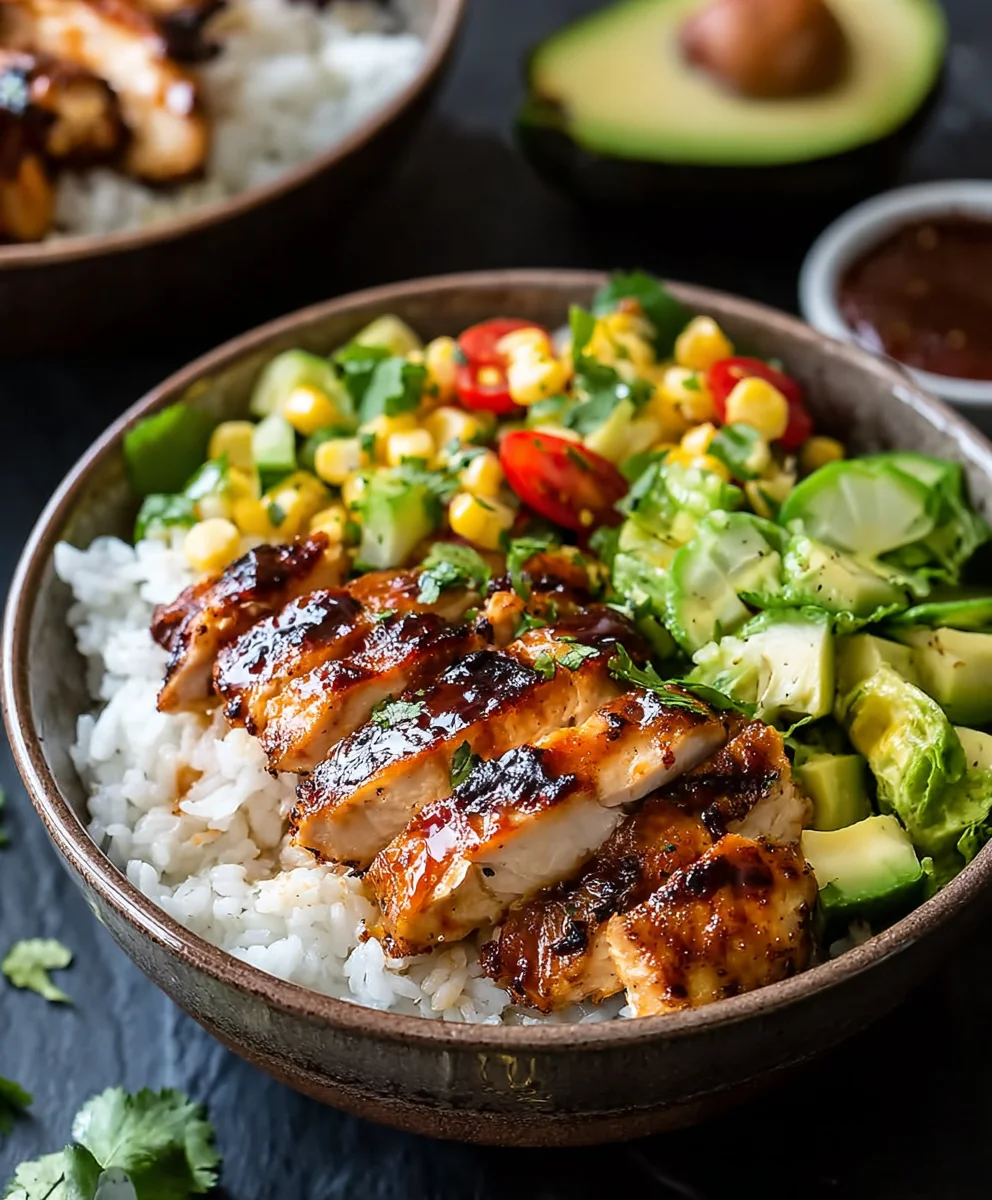 Spicy Honey Chipotle Chicken Rice Bowls
