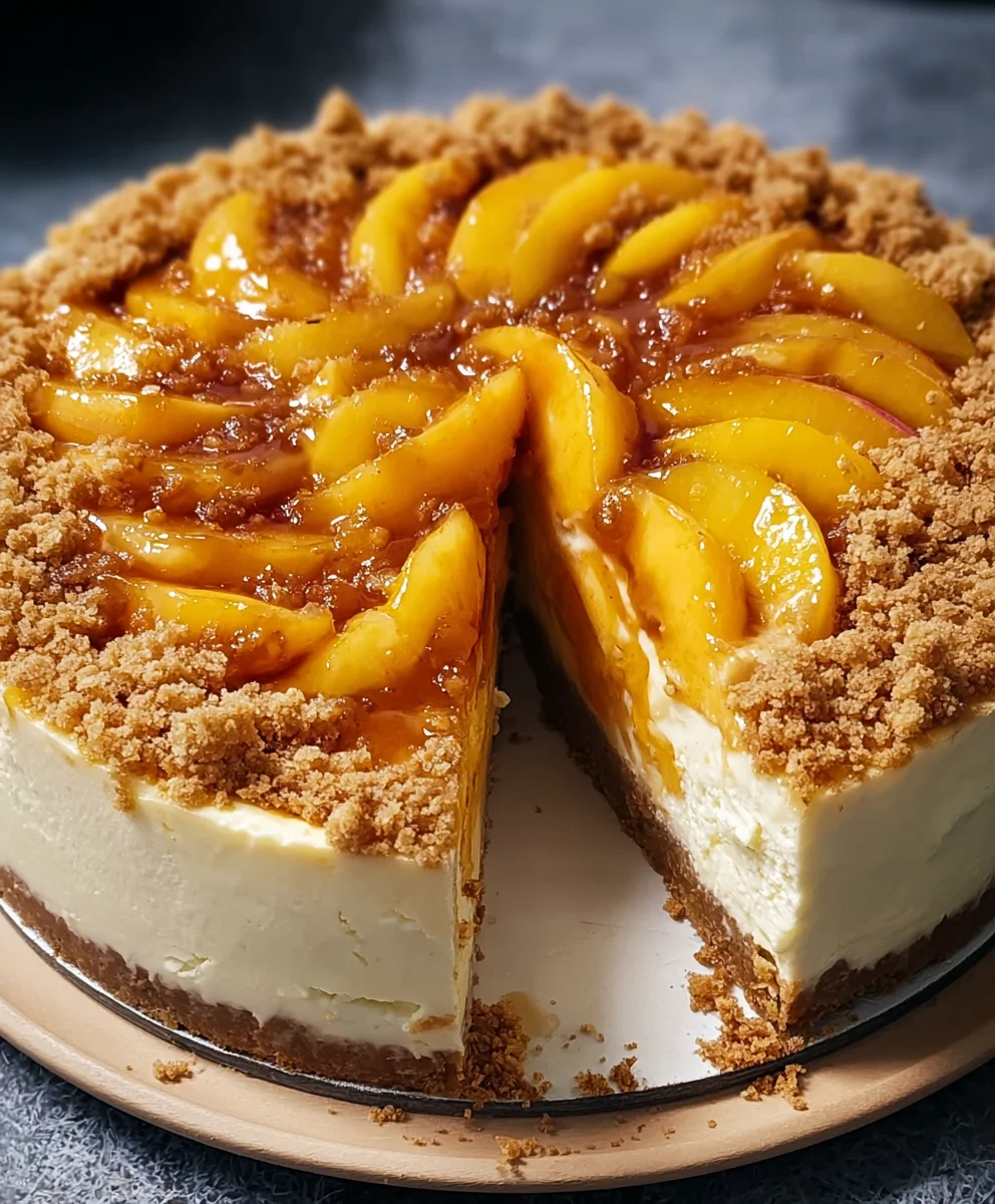 Peach Cobbler Cheesecake-Sweet Peach Perfection