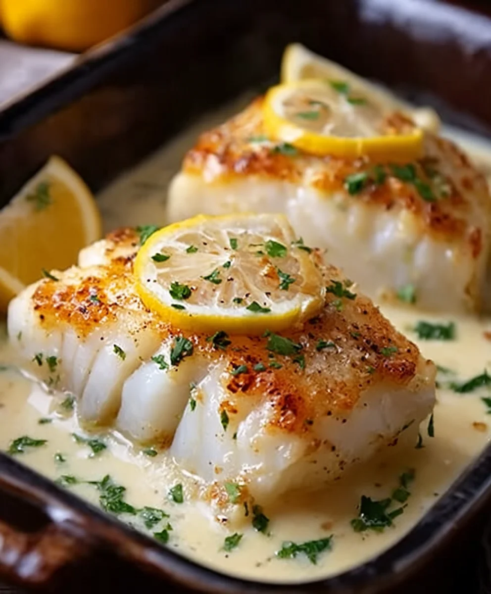 Baked Cod Coconut Lemon Cream Sauce Recipe
