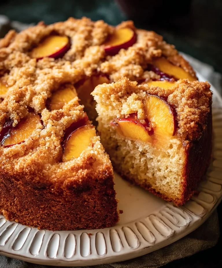 Vegan Peach Coffee Cake-Easy Delicious Dessert