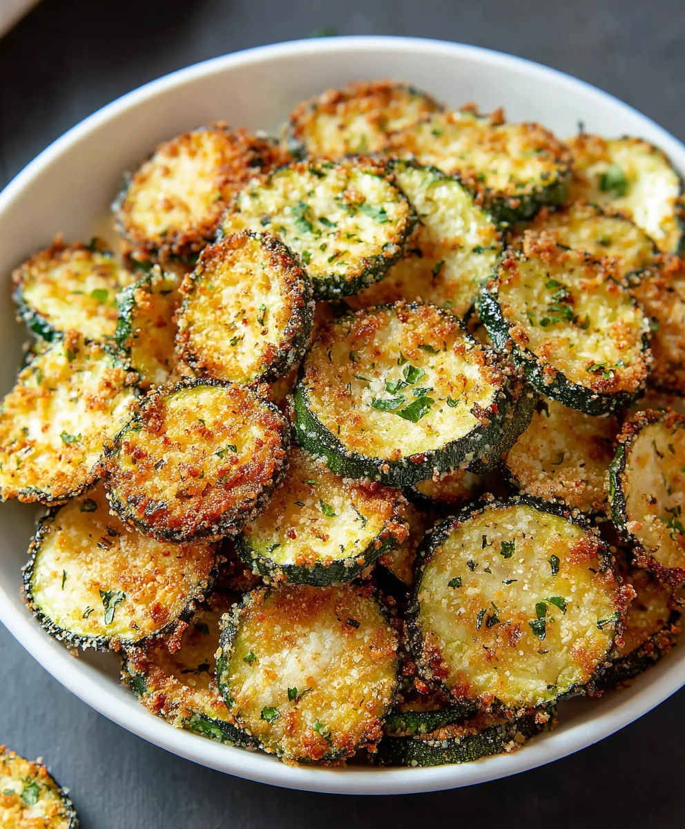 Crispy Baked Zucchini Chips- Healthy & Easy Recipe