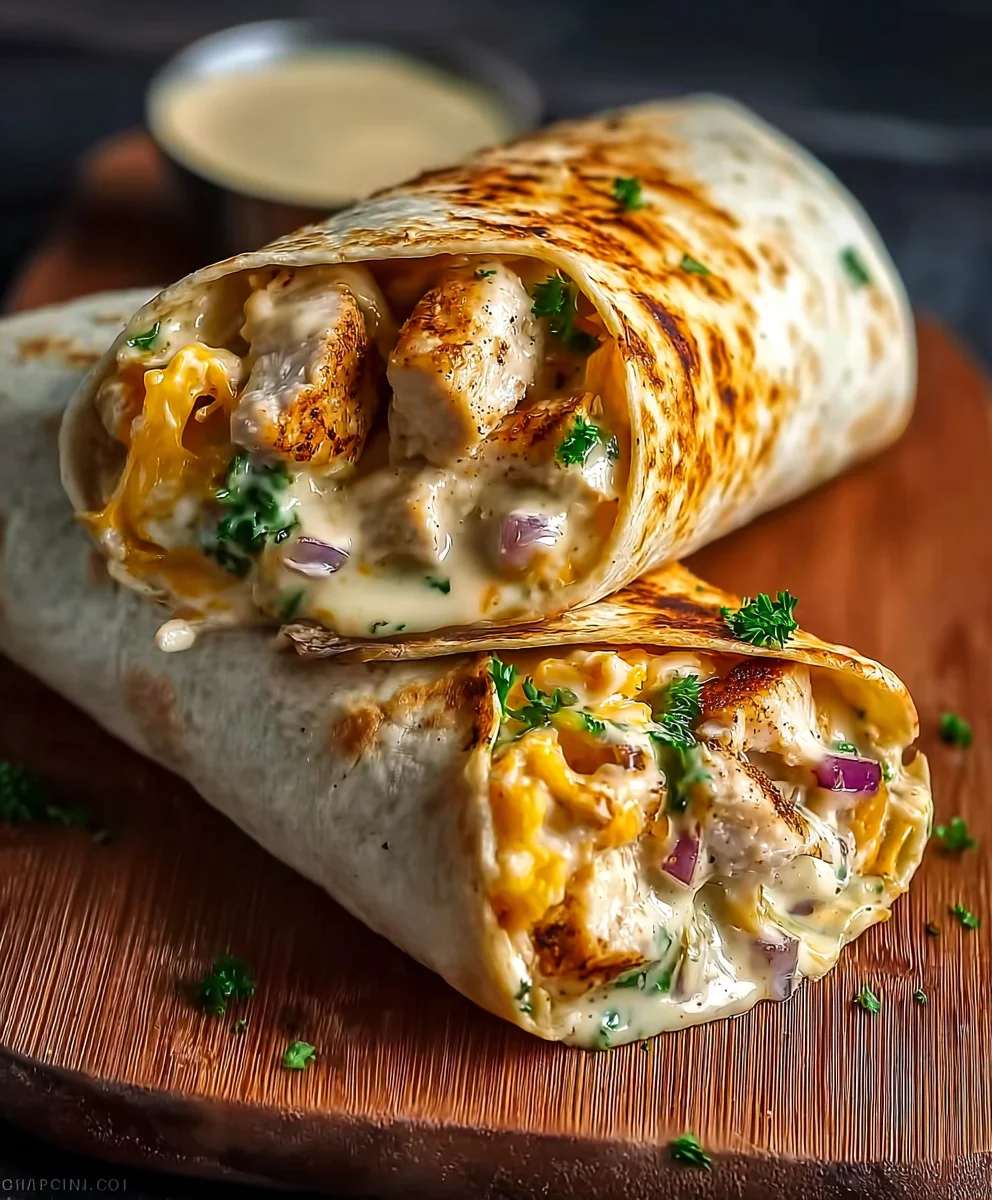 Cheesy Garlic Chicken Wraps- Easy Weeknight Meal