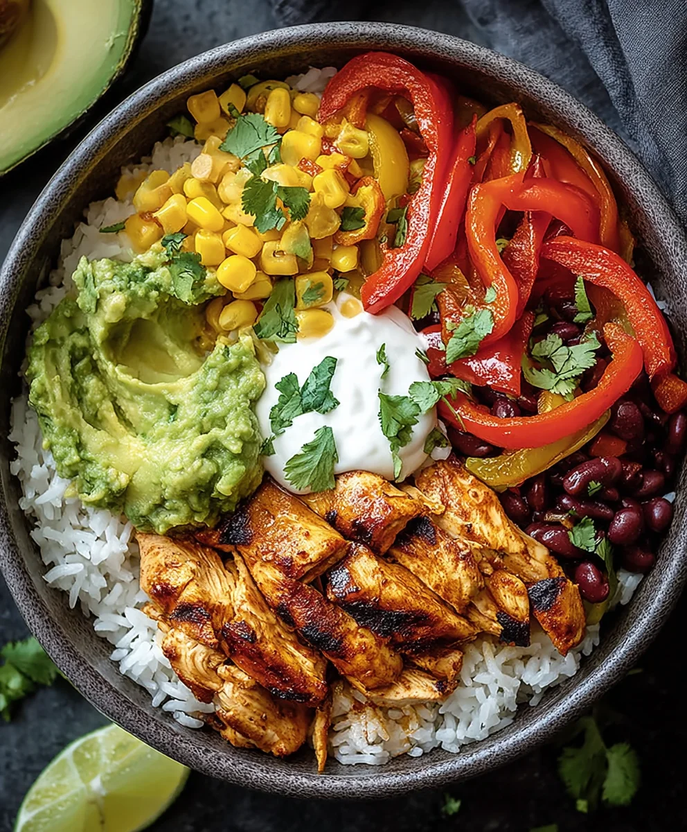 Easy Chicken Fajita Bowl Recipe - Healthy & Delicious