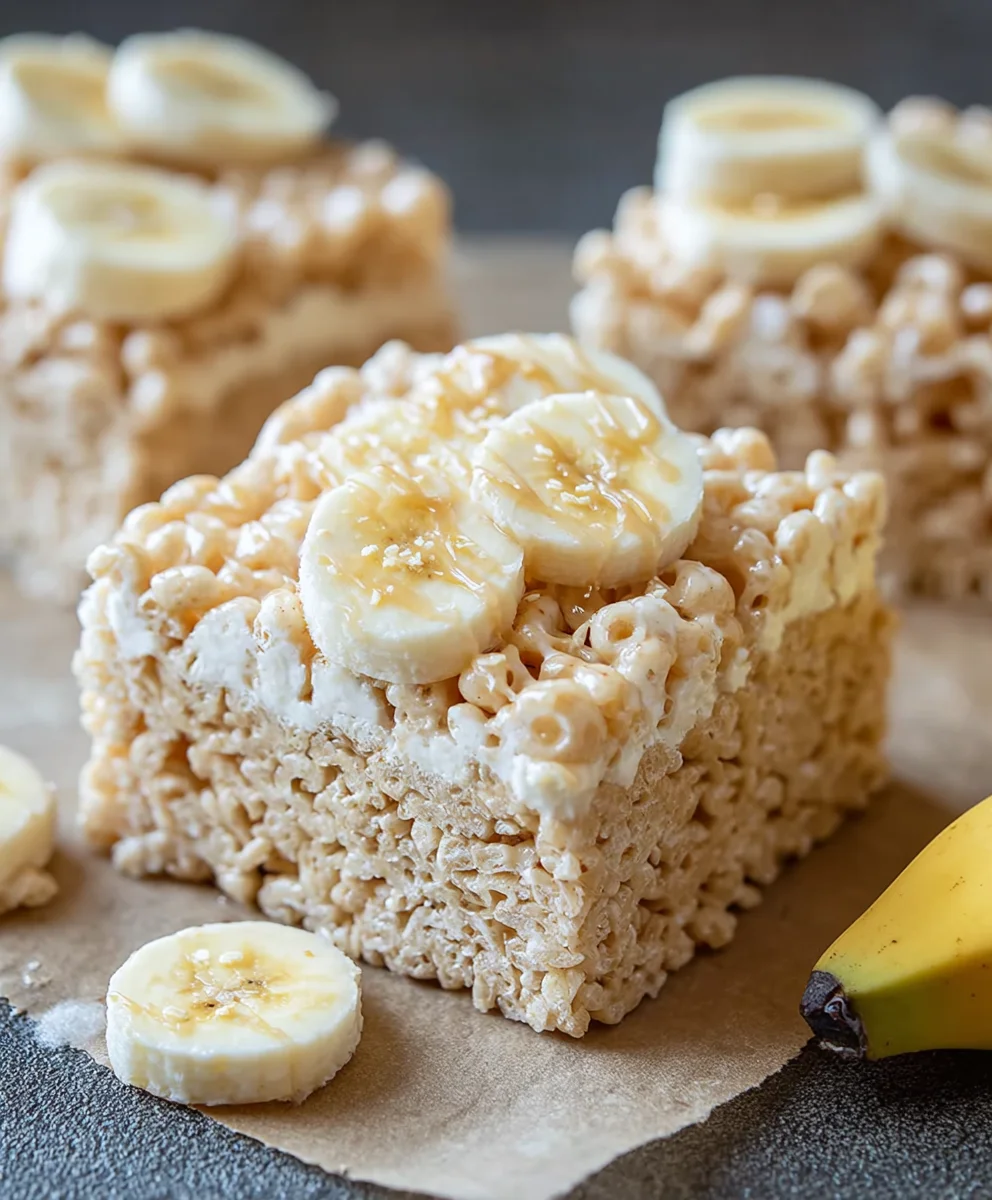 Banana Pudding Rice Krispie Treats-Easy Dessert