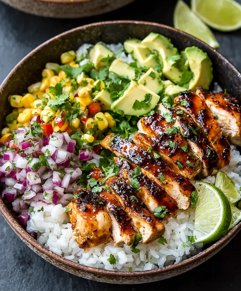 Spicy Honey Chipotle Chicken Rice Bowls