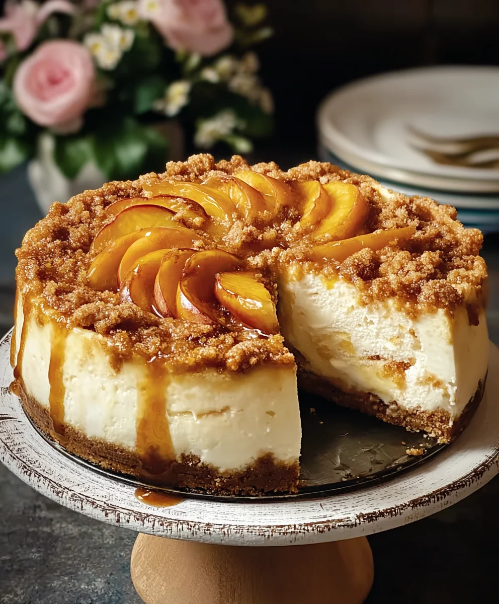 Peach Cobbler Cheesecake-Sweet Peach Perfection