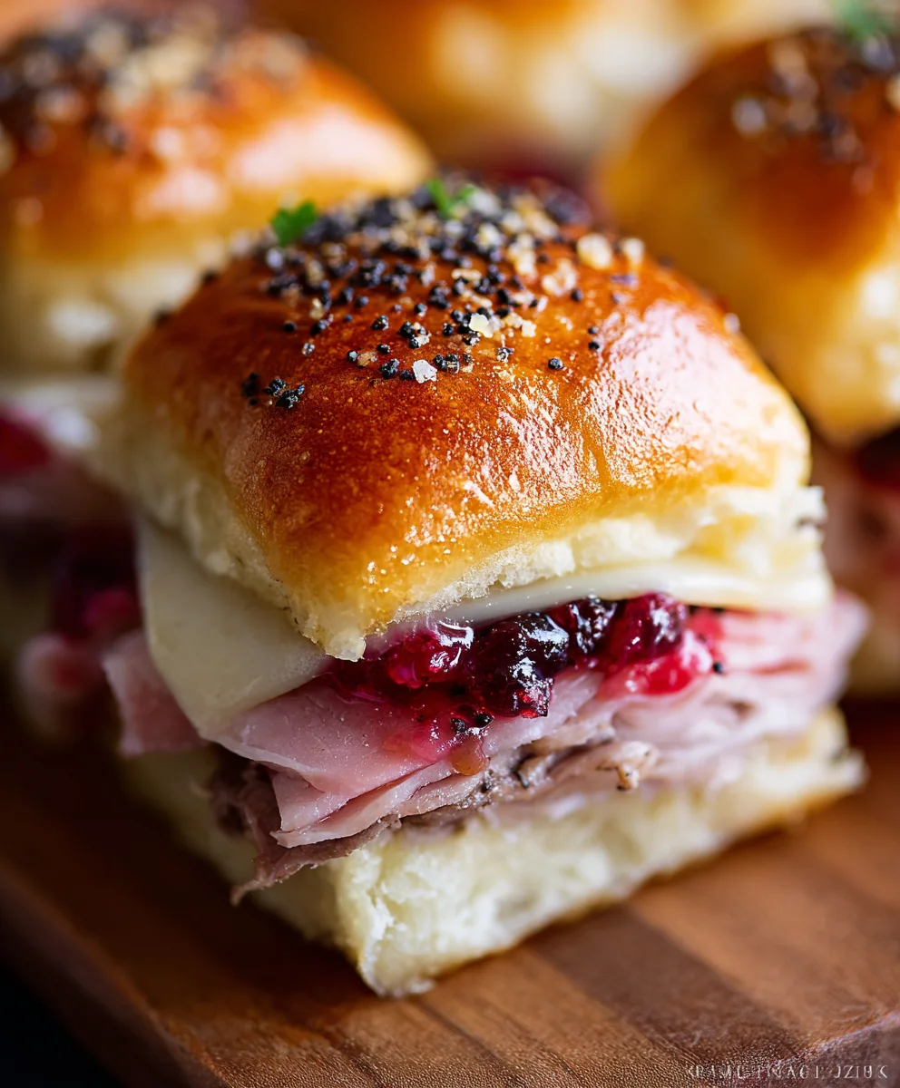 Beef Beef Ham Cranberry Sliders - Easy Party Appetizer