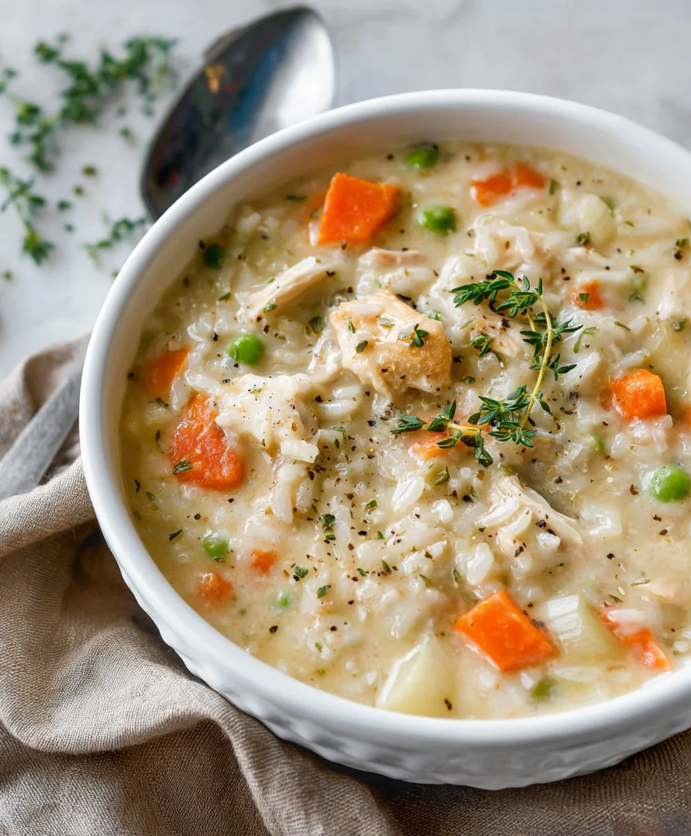Creamy Chicken & Rice Soup - Easy Comfort Food
