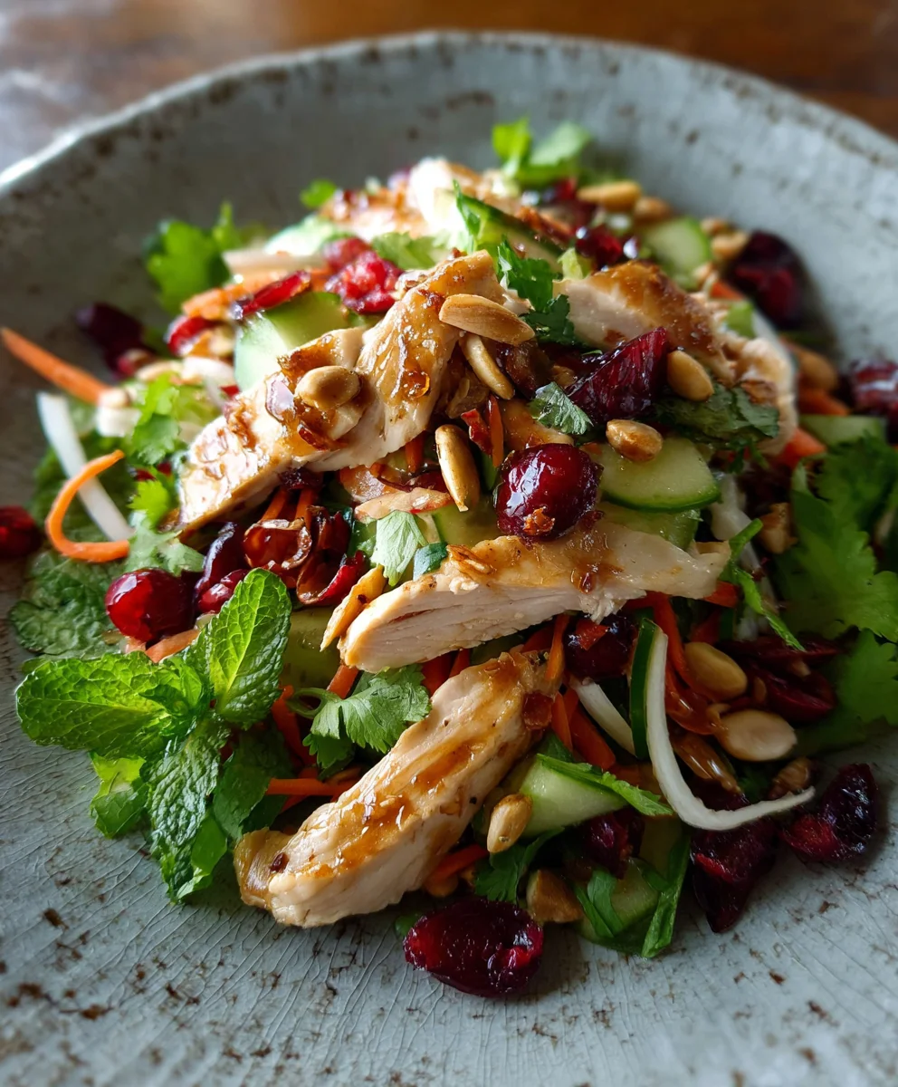 Asian Chicken Cranberry Salad- Quick Minute Lunch