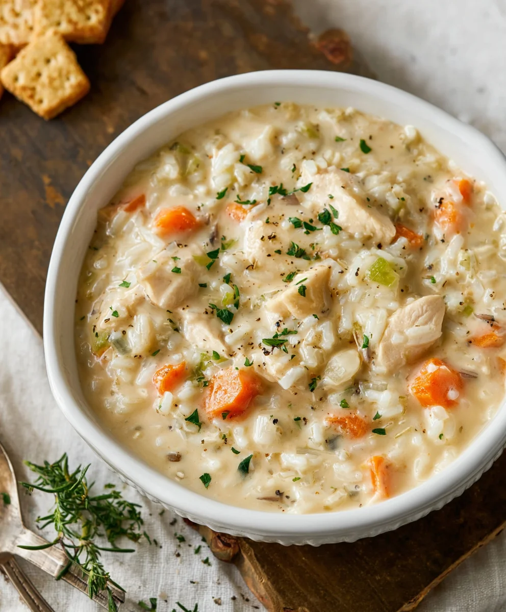 Creamy Chicken & Rice Soup - Easy Comfort Food
