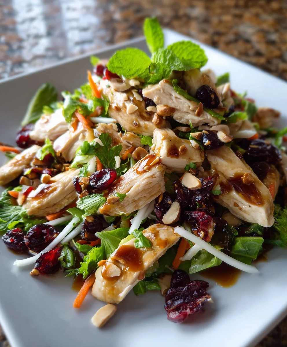 Asian Chicken Cranberry Salad- Quick Minute Lunch