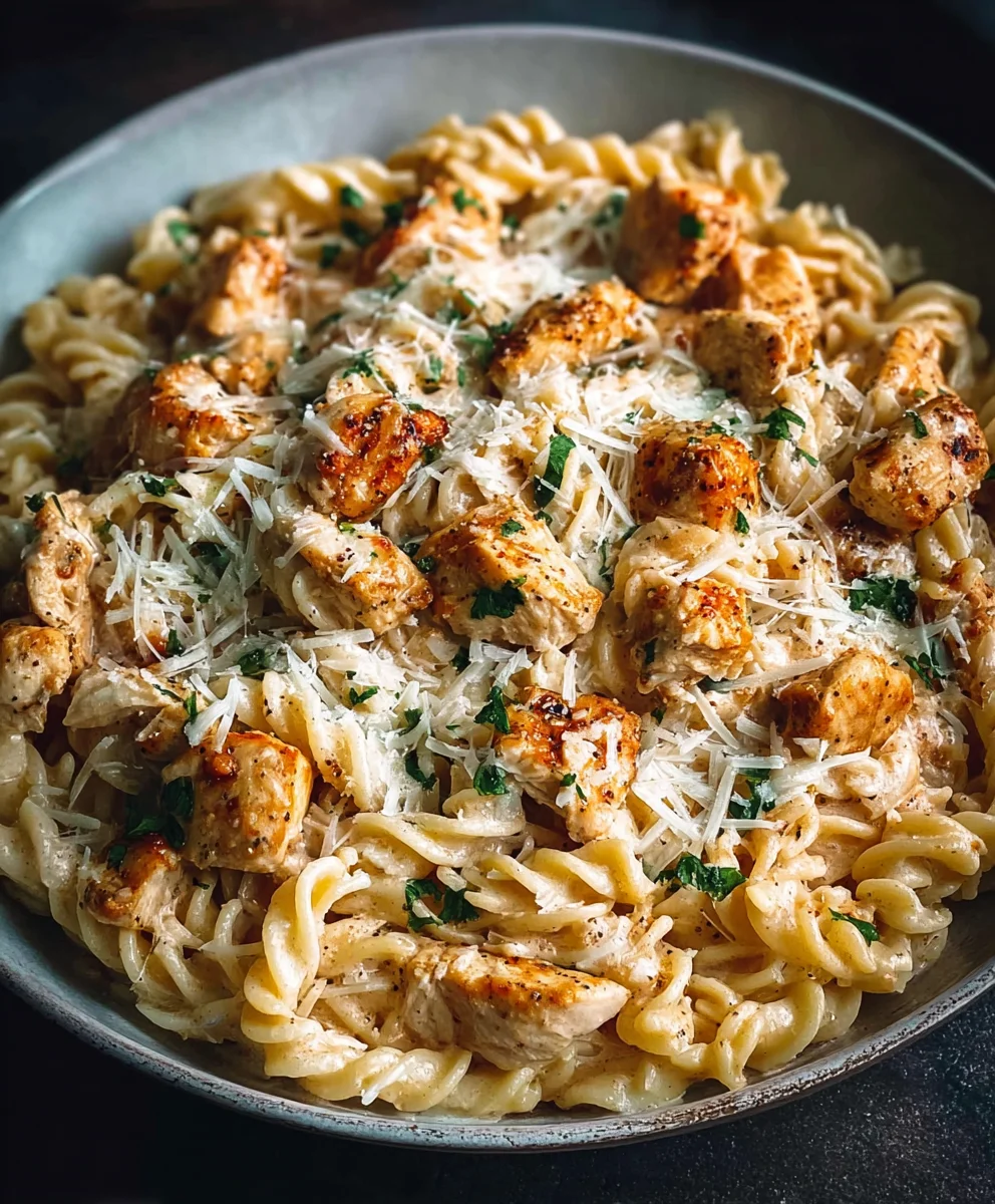 Healthy Garlic Parmesan Chicken Pasta Recipe