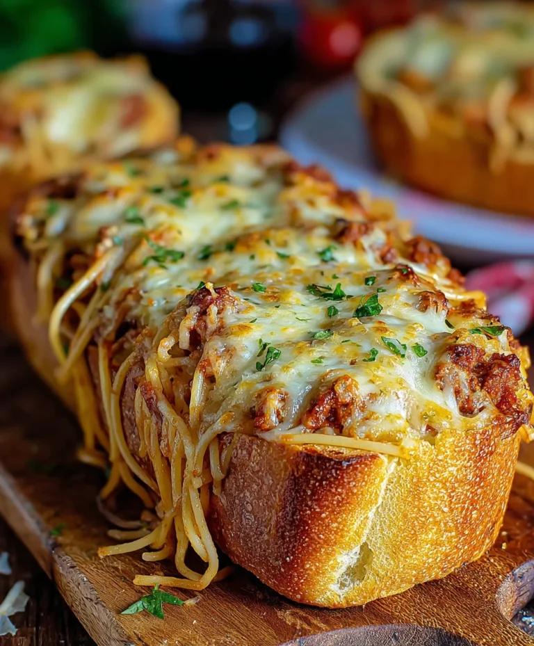 Spaghetti Stuffed Garlic Bread Recipe – Easy & Delicious