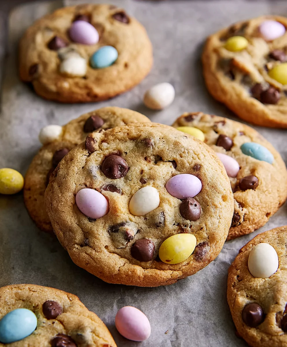 Thick Chocolate Chip Mini Egg Cookies - Easy Recipe