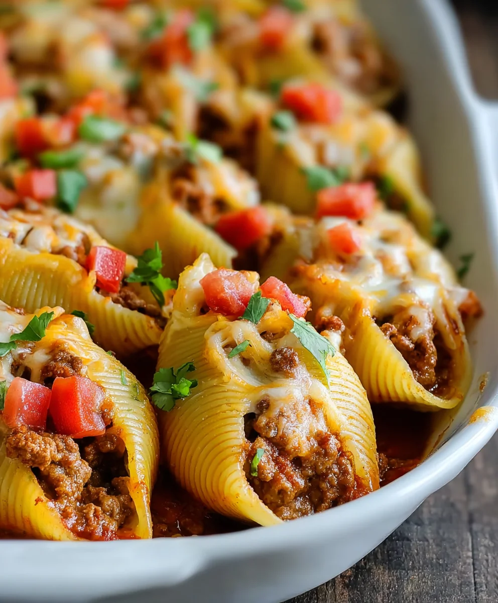Easy Taco Stuffed Shells Beef Recipe-Family Favorite