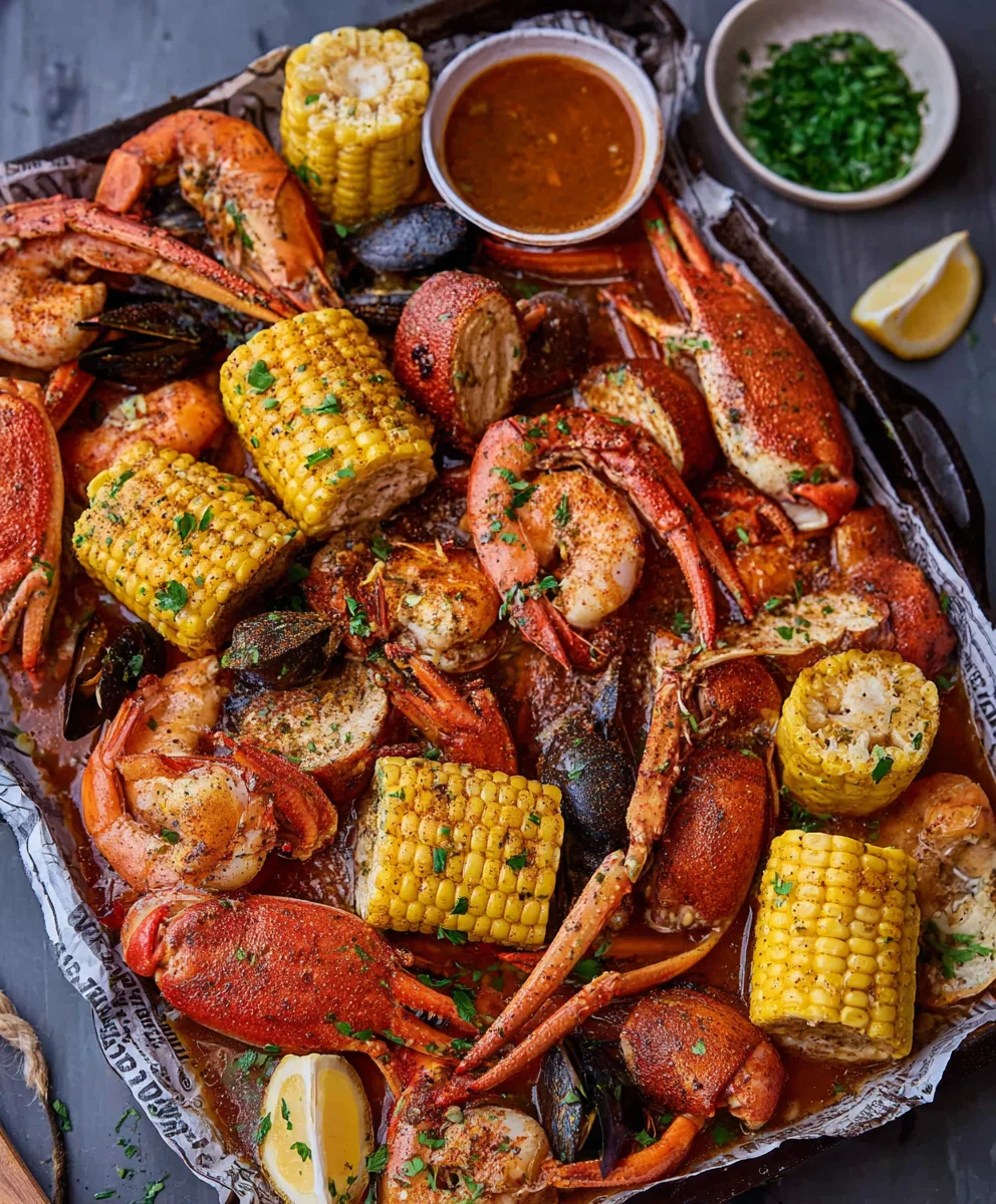 Spicy Garlic Butter Cajun Seafood Boil-Easy Recipe