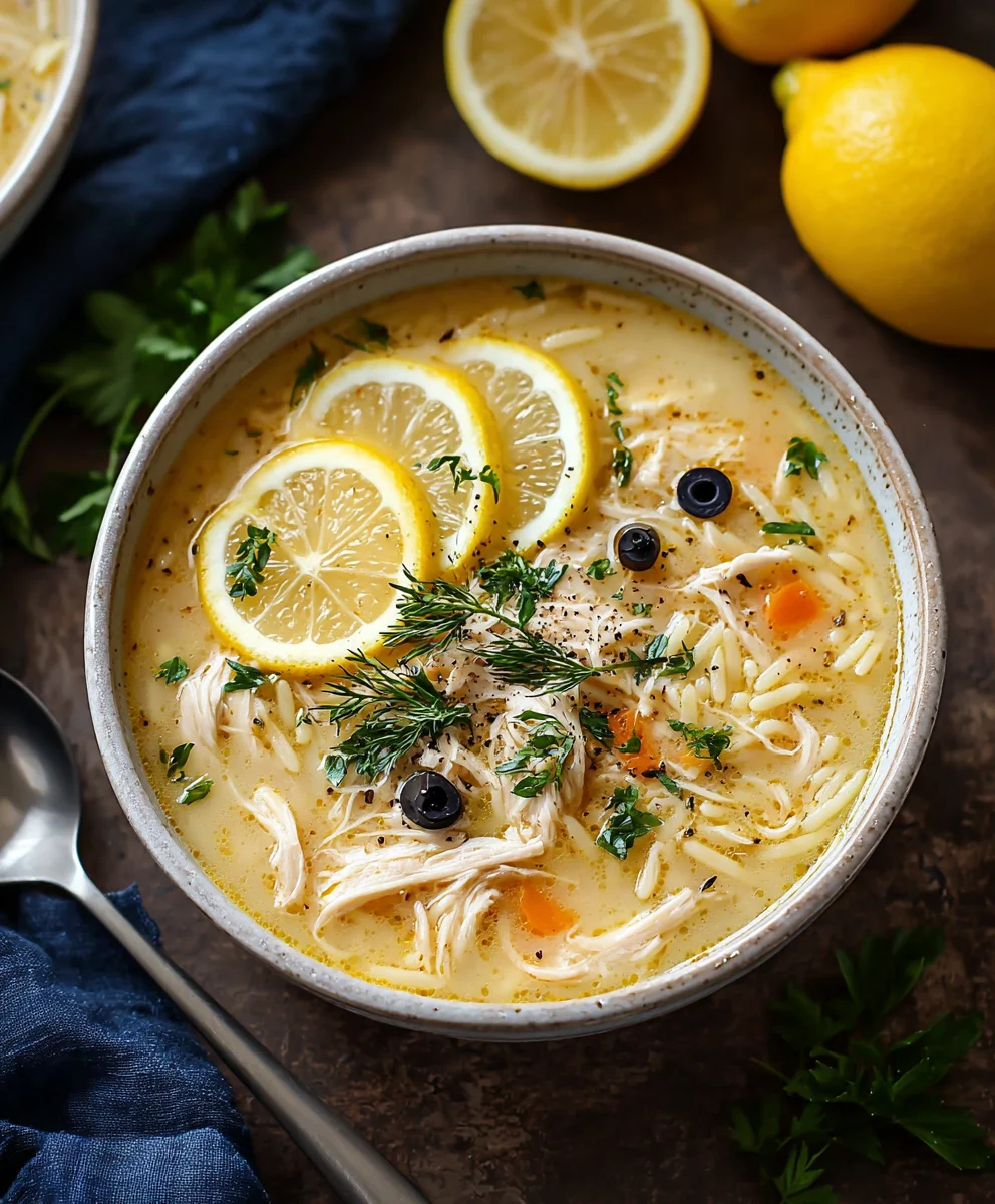 Greek Lemon Chicken Soup - Authentic Avgolemono Recipe