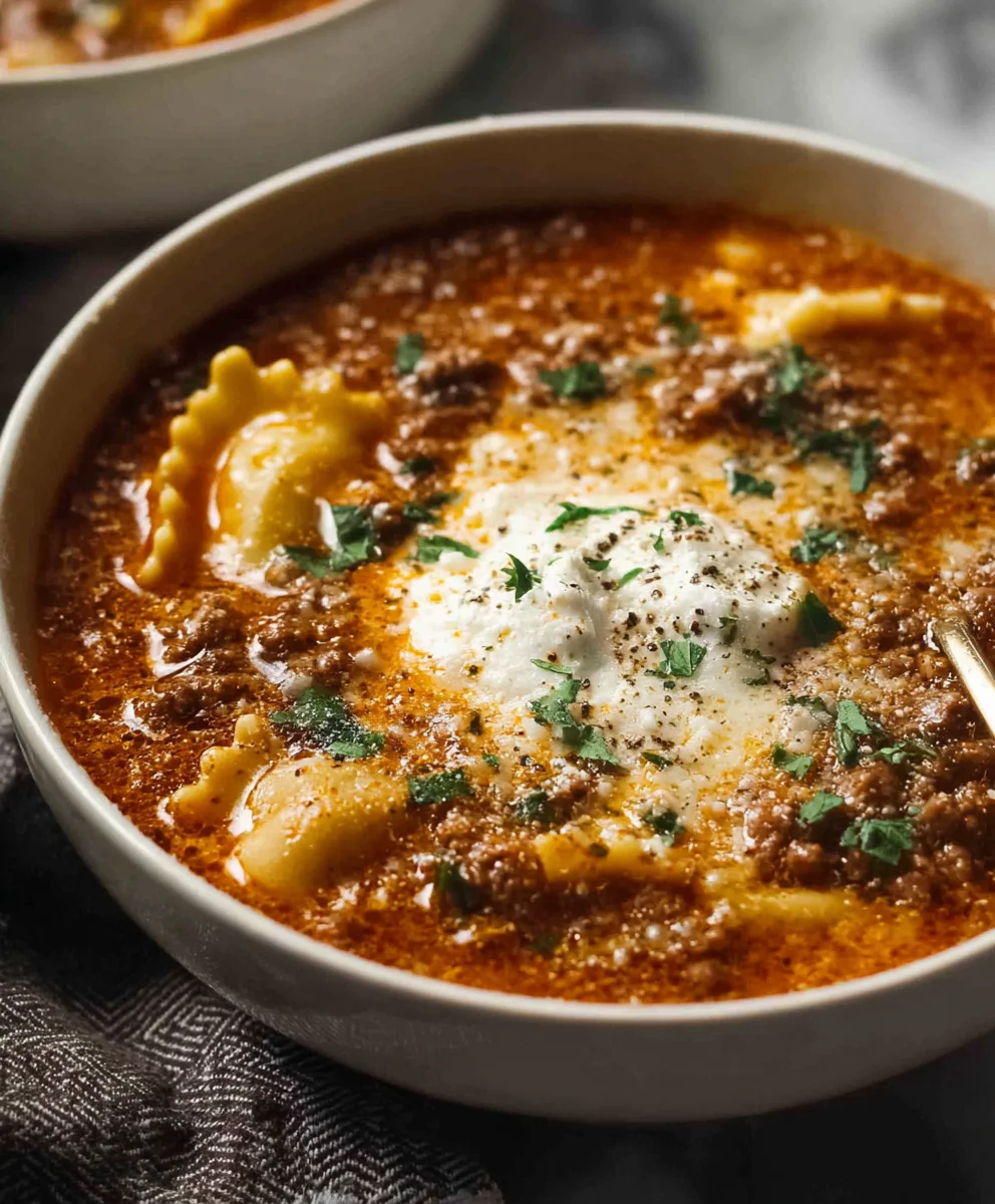 Mouthwatering One Pot Lasagna Soup - Easy Beef Recipe