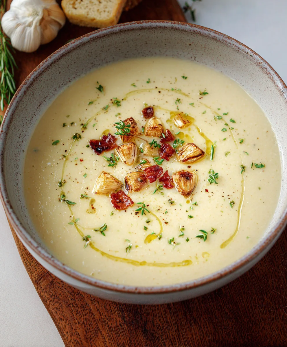 Easy Roasted Garlic Soup- Simple Comfort Food