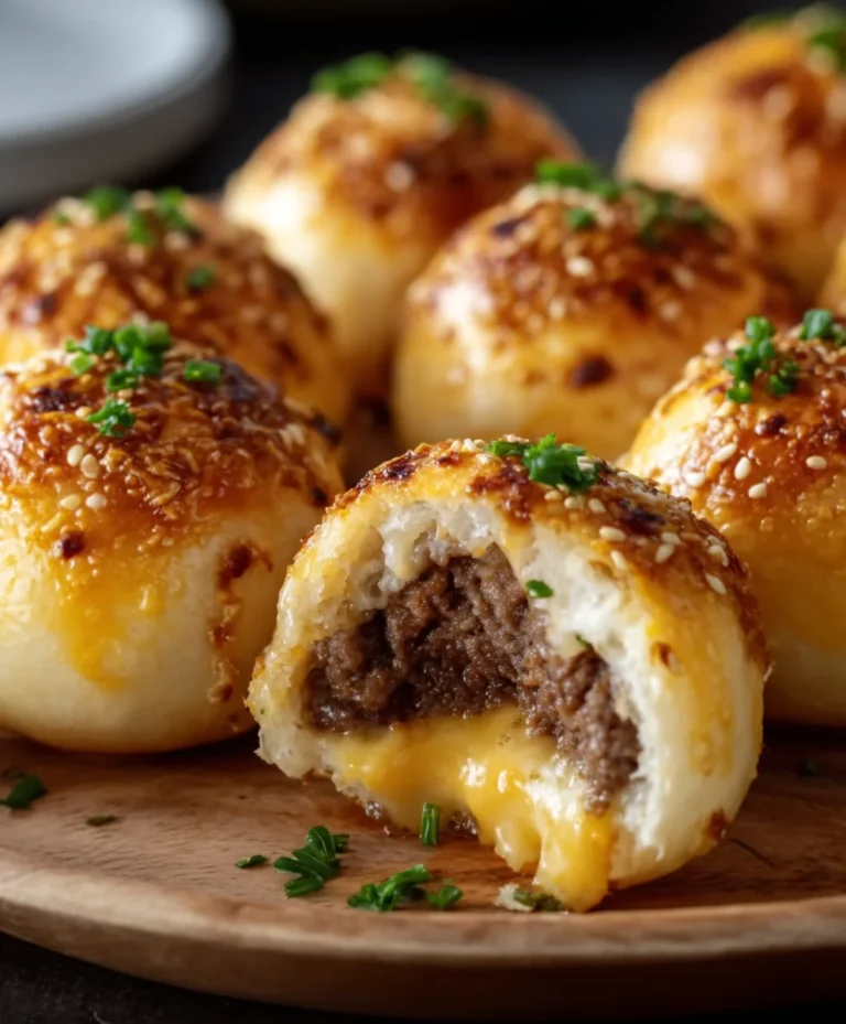 Garlic Parmesan Cheeseburger Bombs- Easy Beef Bites