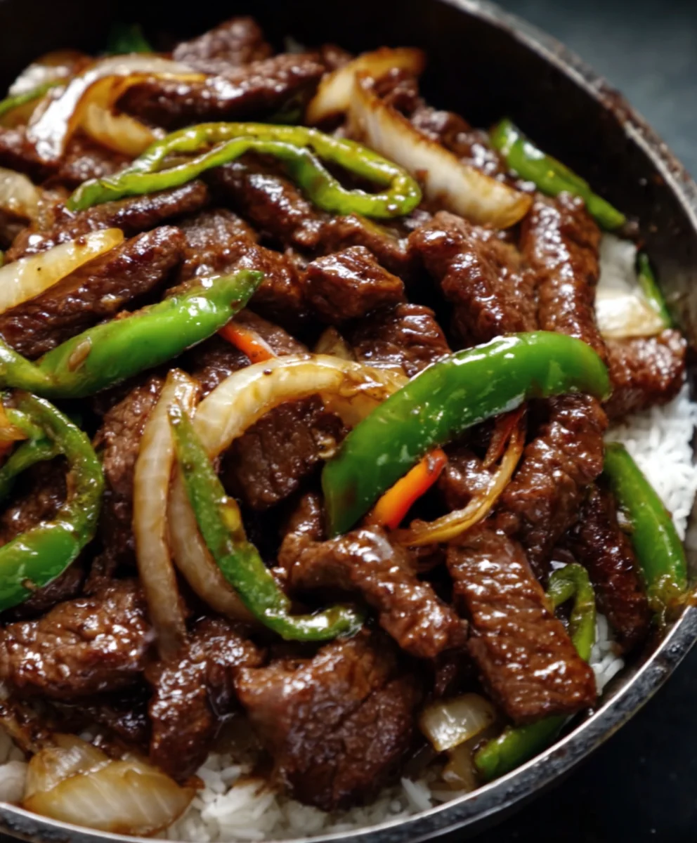 Chinese Pepper Steak Recipe-Quick Beef & Onion Stir-Fry