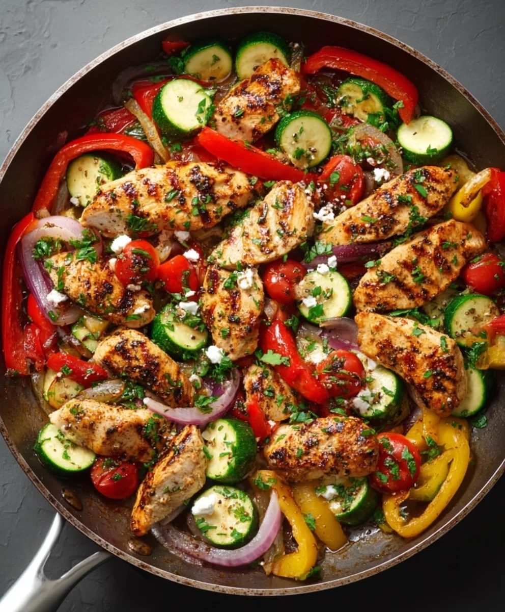 Mediterranean Chicken Stir Fry- Easy Flavorful Dinner