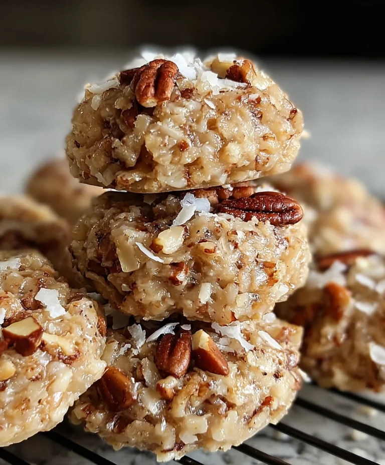No Bake Pecan Coconut Praline Cookies-Easy Recipe