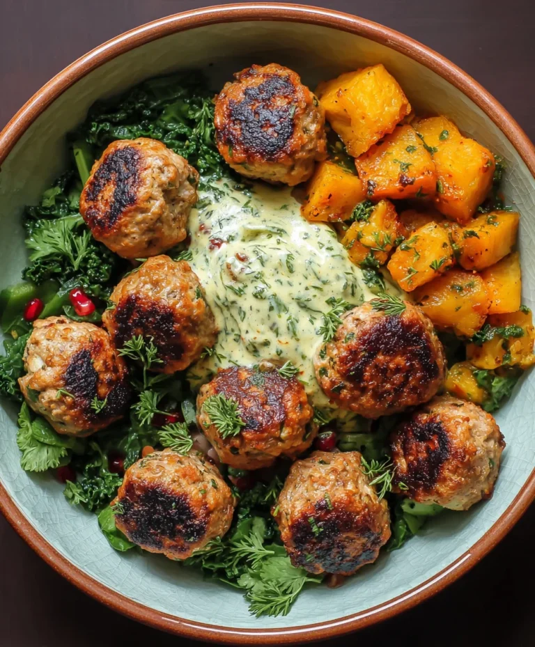 Flavorful Herby Chicken Meatball Bowl-Quick Easy Meal