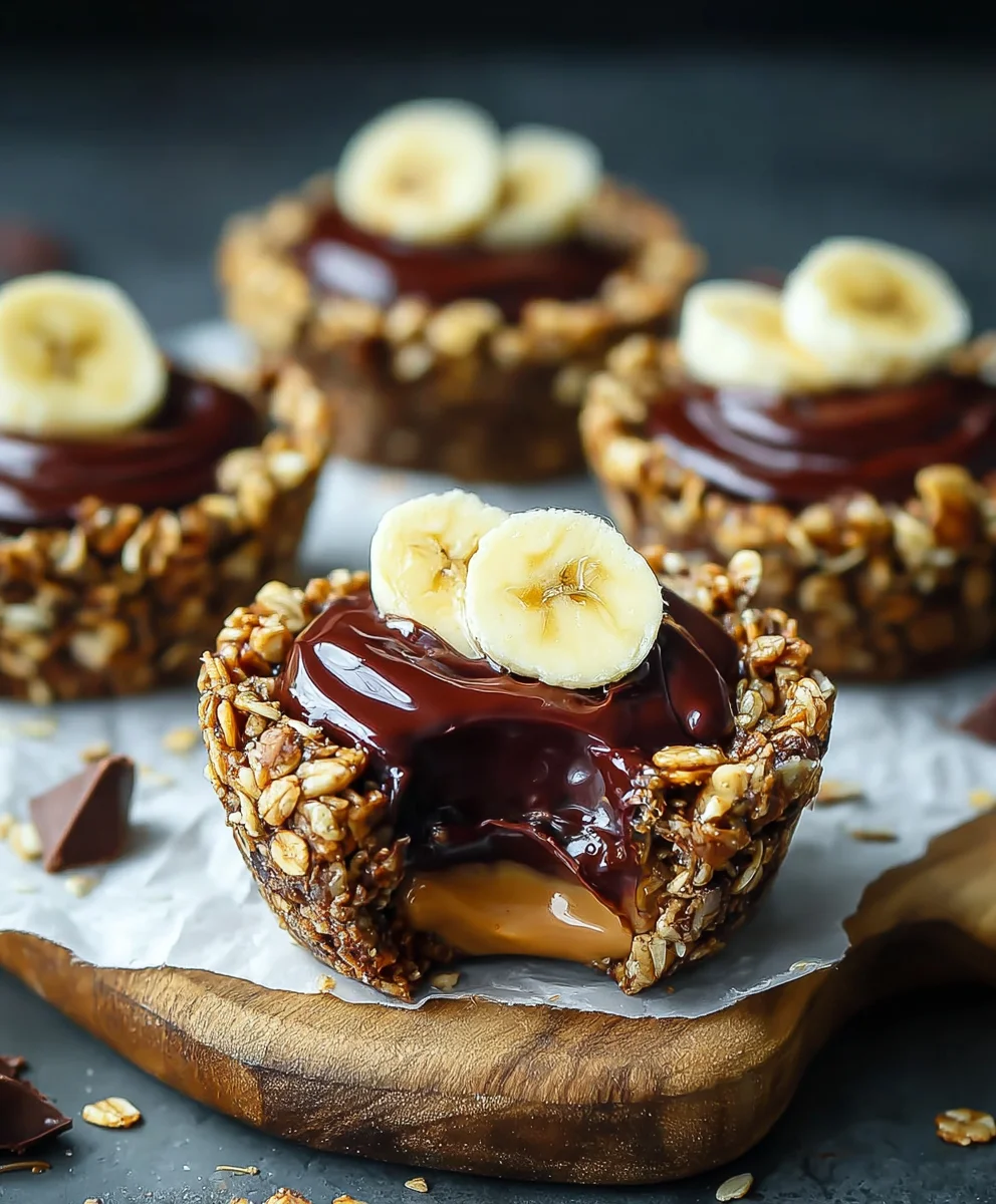 Chocolate Granola Cups-Peanut Butter Filling Delight