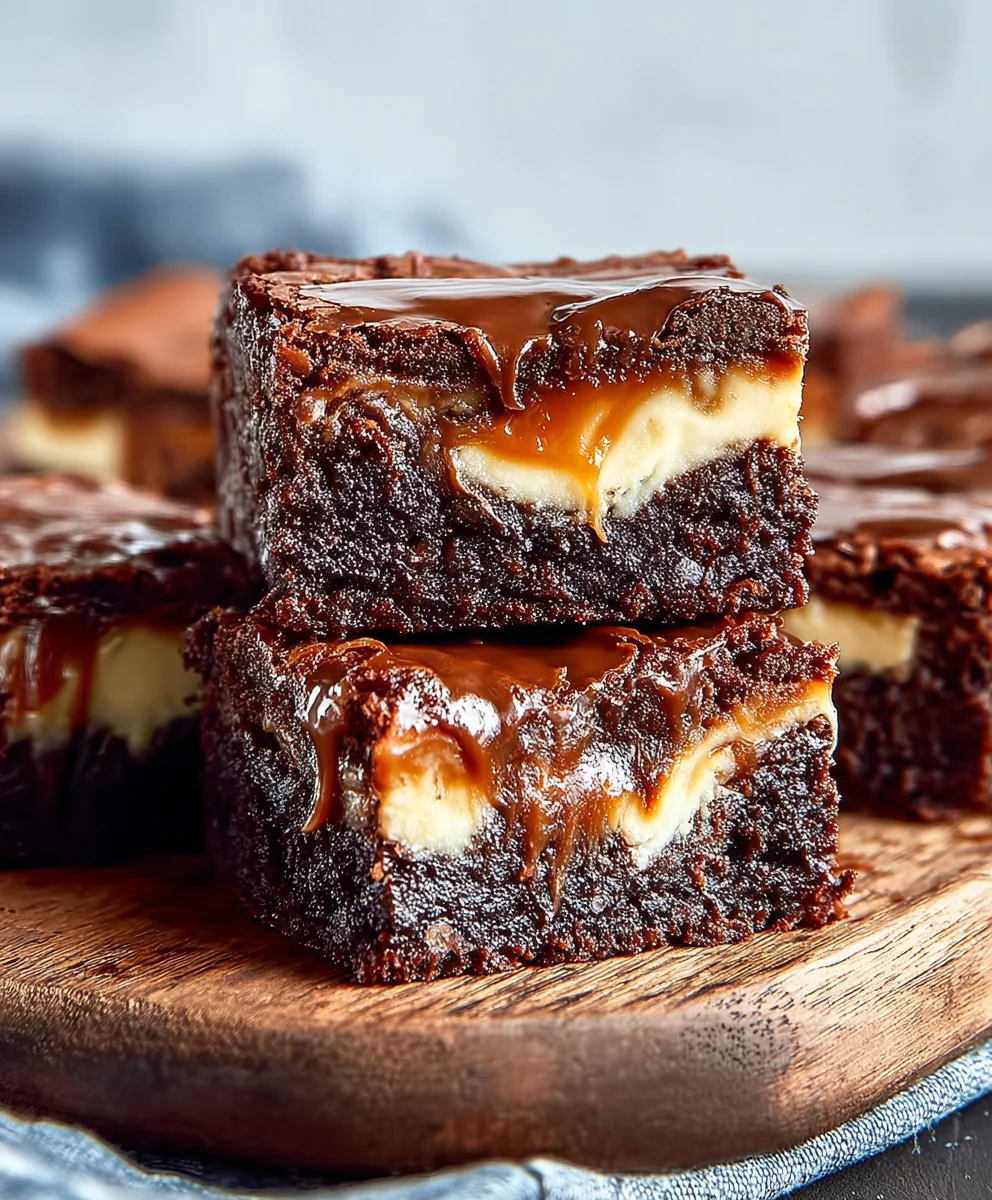 Caramel Nutella Cheesecake Brownies - Rich Decadence