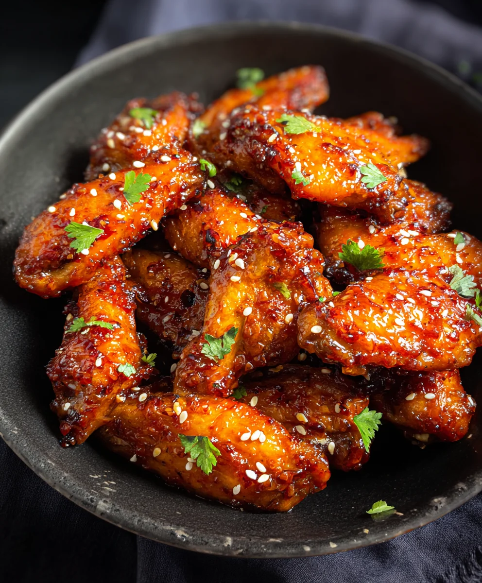 Sticky Honey Garlic Chicken Wings-Easy Recipe