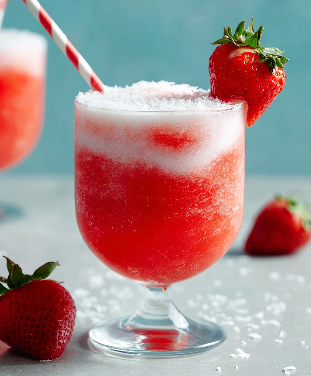 Strawberry Coconut Daiquiri- Refreshing Non-Non-Non-Alcoholic Alternativeic Treat