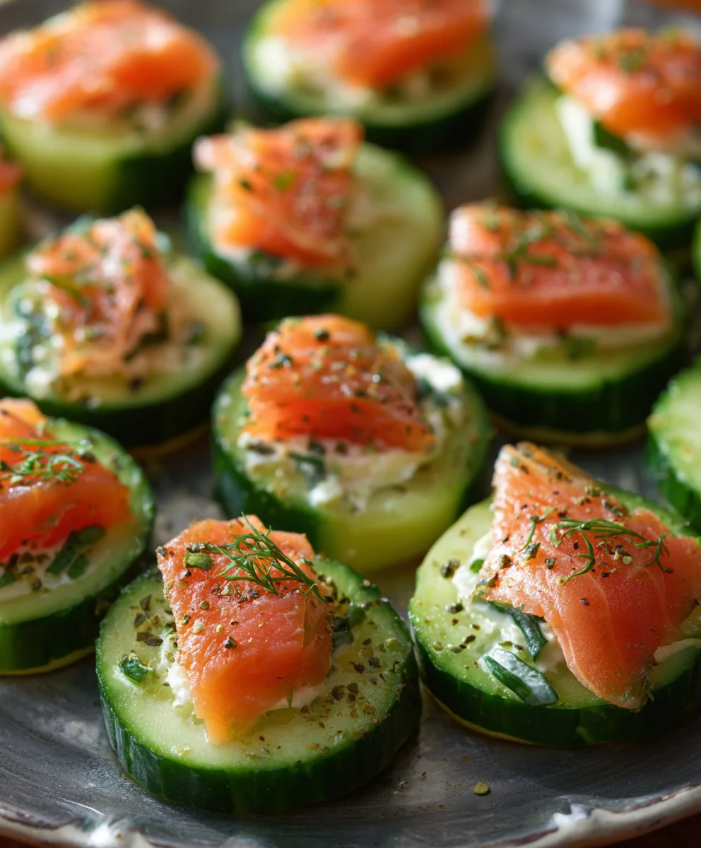 Cucumber Smoked Salmon Bites- Easy Appetizer