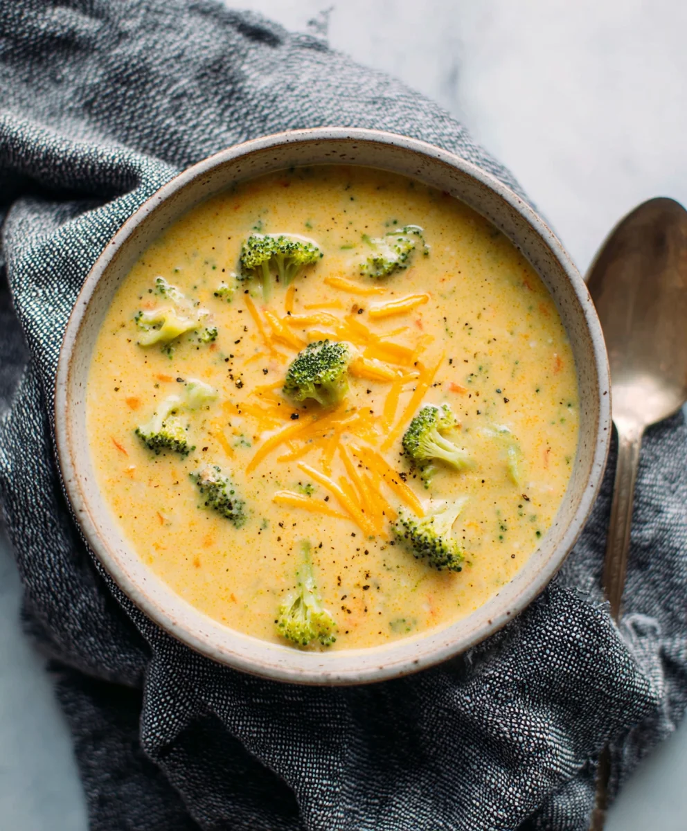 Creamy Cheddar Broccoli Soup Recipe - Easy Comfort Food