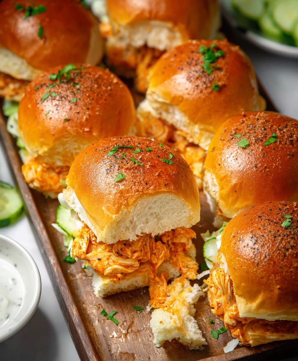 Spicy Buffalo Chicken Sliders- Game Day Favorite