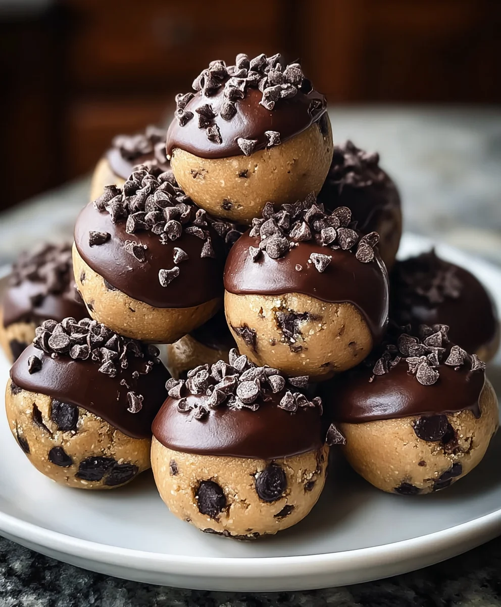 Chocolate Dipped Cookie Dough Bites-Easy Dessert