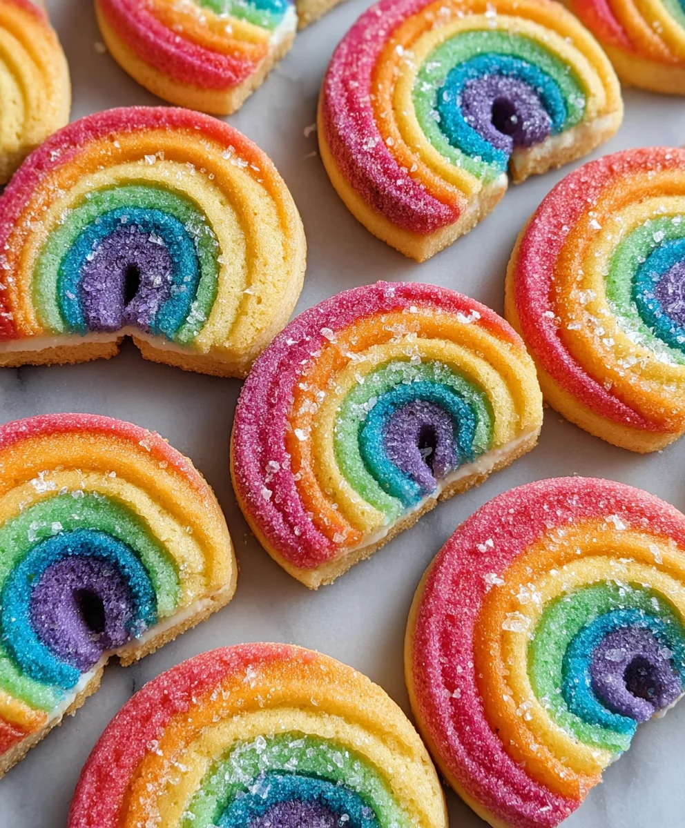 Piped Rainbow Shortbread Cookies- Easy & Delicious Recipe