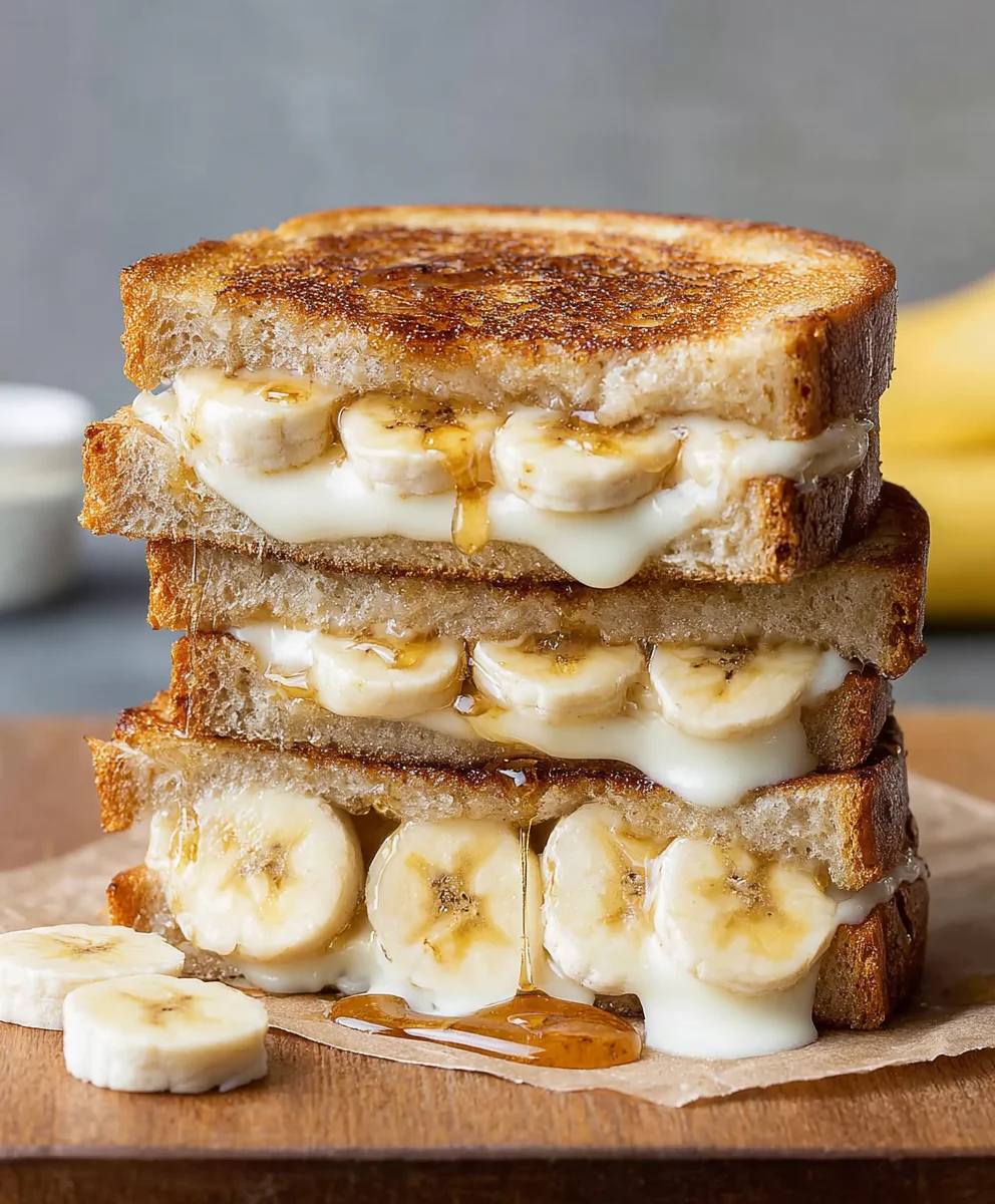 Honey Banana Grilled Cheese Sandwich-Sweet & Gooey