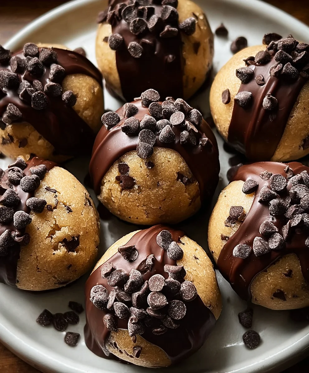 Chocolate Dipped Cookie Dough Bites-Easy Dessert