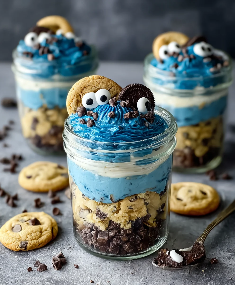 Cookie Monster Cake Jars-Fun Treat Recipes