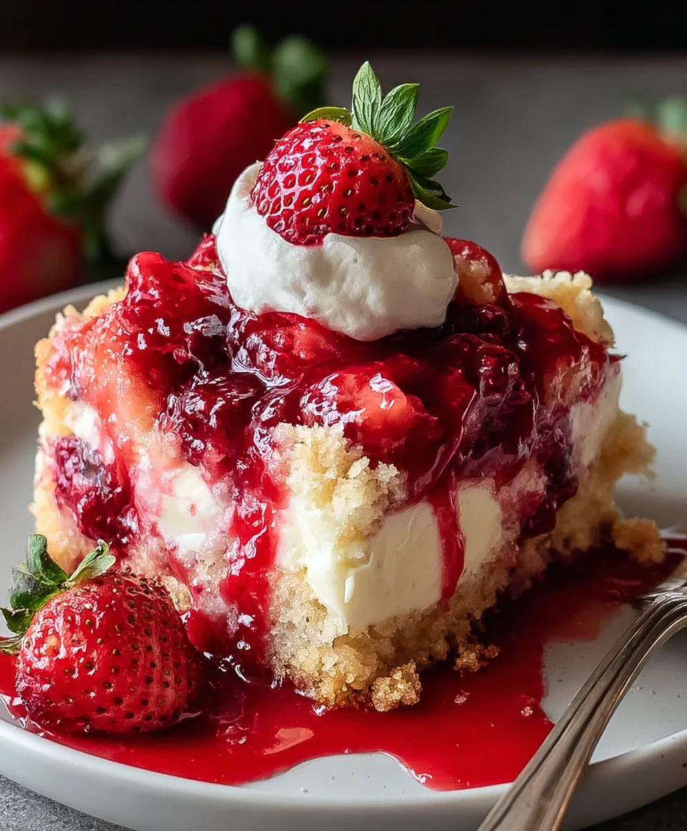 Easy Strawberry Cheesecake Dump Cake Recipe