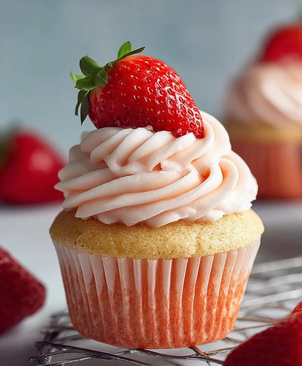 Easy Fresh Strawberry Cupcakes Recipe- Delicious Treats