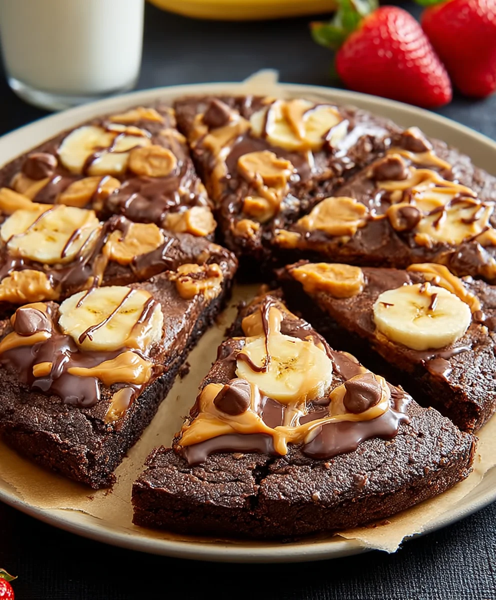 Chocolate Peanut Butter Brownie Pizza Recipe