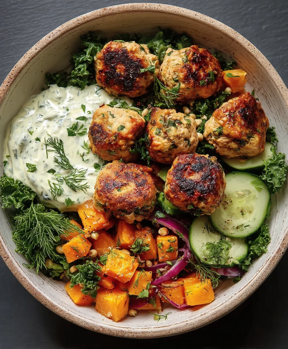 Flavorful Herby Chicken Meatball Bowl-Quick Easy Meal